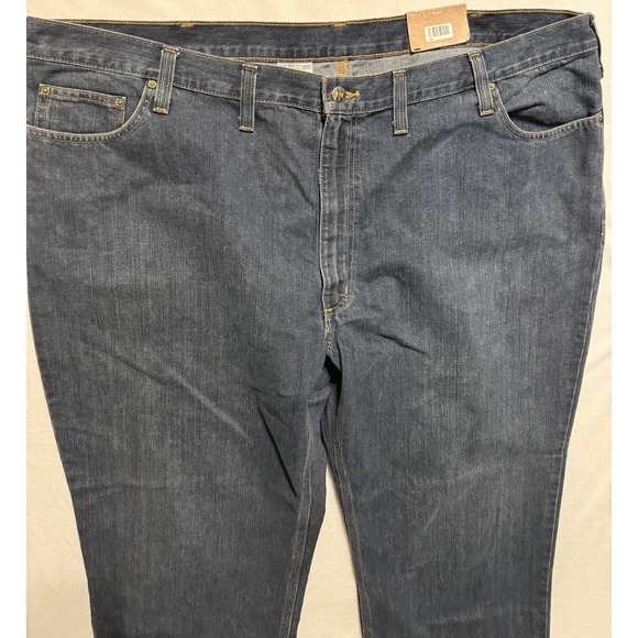 Carharrt Men's Relaxed Fit Straight Leg Holter Jeans Blue Button Fly Size 50x32 - Picture 5 of 9